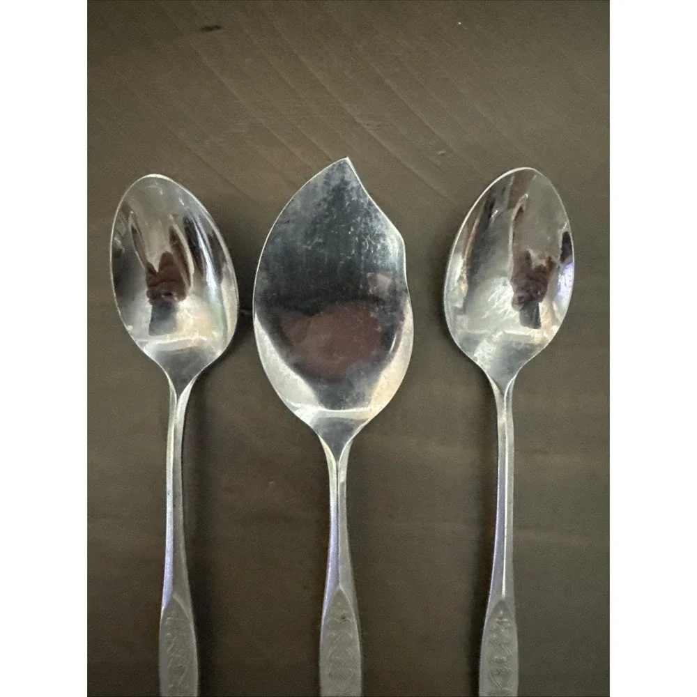 Set of National Stainless Montreaux Flatware Serving Pieces Spoons Server